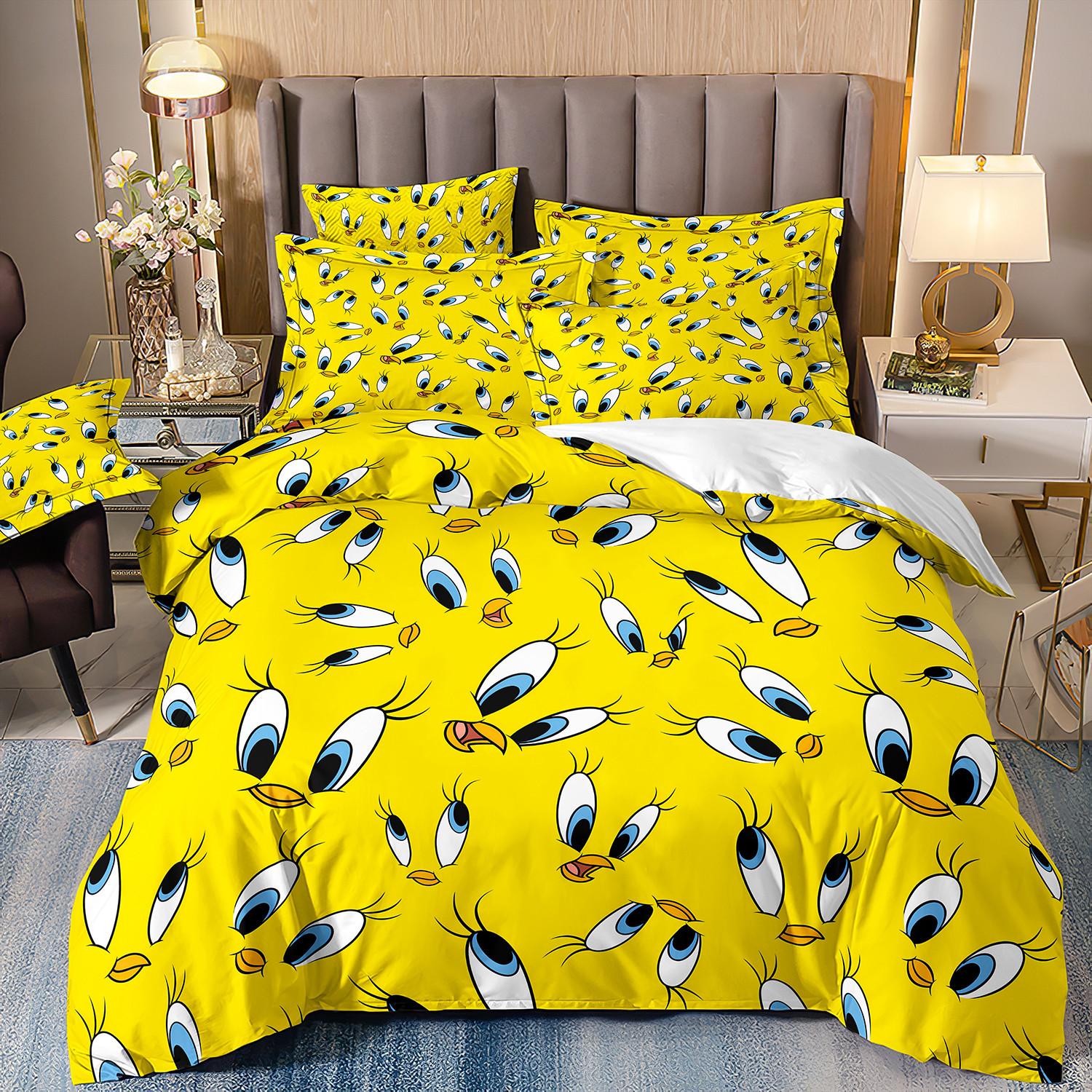 

3D Digital Printing Cuier Bedding Tweety Bird Quilt Cover Three Piece Pillowcase cover 70 * 133 and 50 * 75 * 1