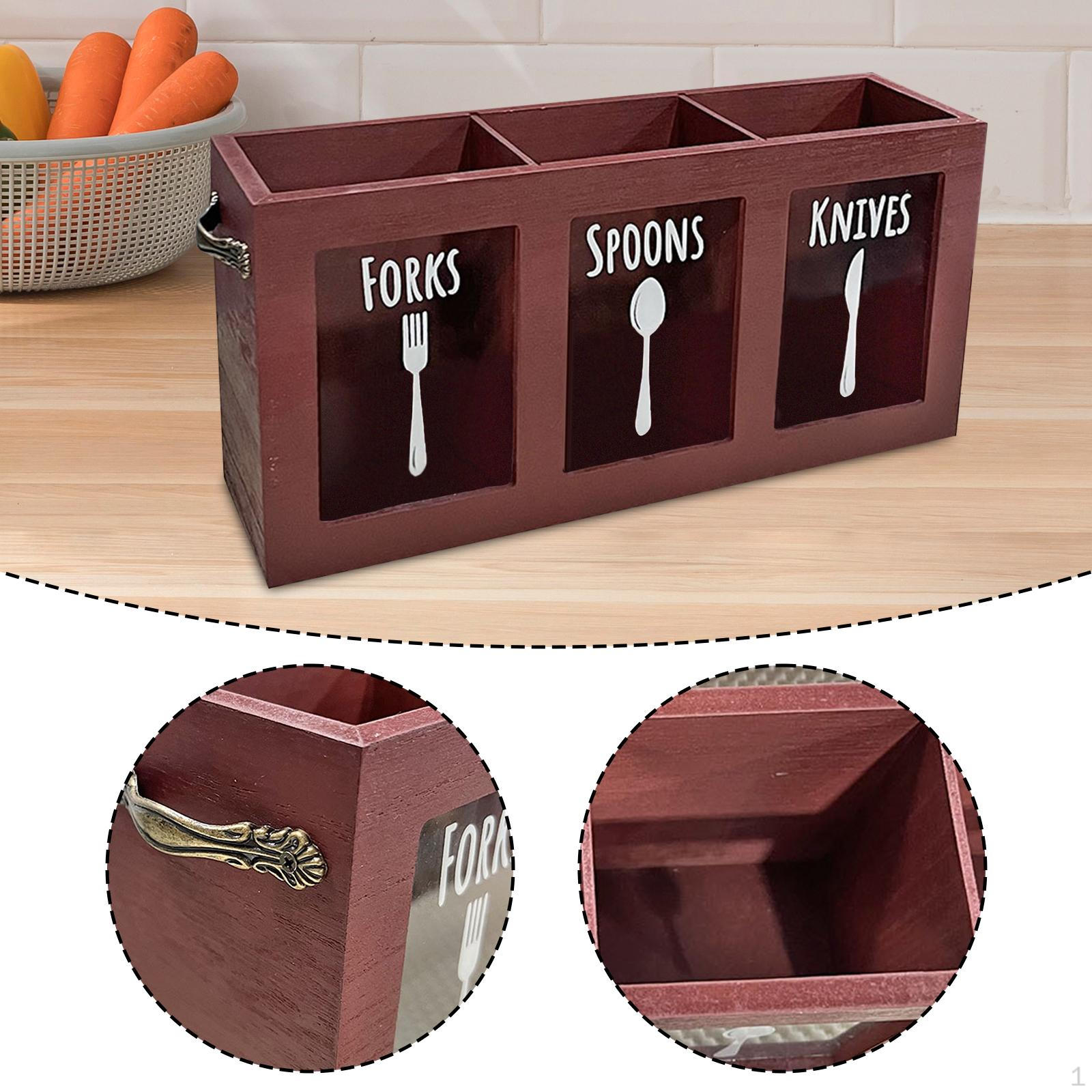 

Cutlery Organizer for Kitchen Utensils, Storage Container Spoons And Forks красный