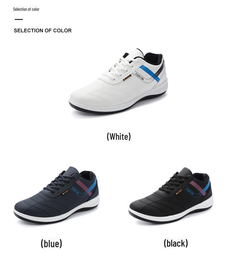 2024 Spring Men's Korean Style Lightweight Leather Casual Running Shoes - Wear-resistant, Low-top Design