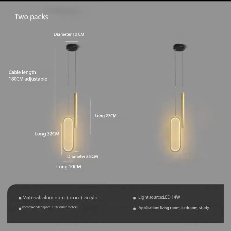 Moderne Lustre Minimalist LED Kronleuchter Pendelleuchten Nordisches Schlafzimmer Nachttisch Lange Linie Licht Pendelleuchte Wohnkultur