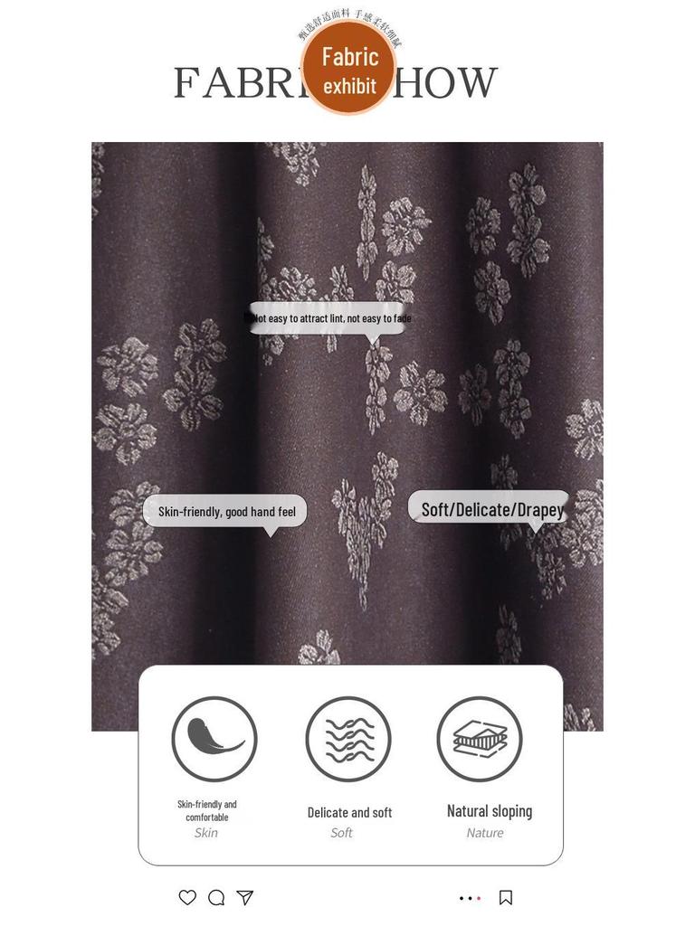 2025 Spring A-Line Skirt: Wool Front, Lace Back, Half-Elastic Waist, Long Skirt.