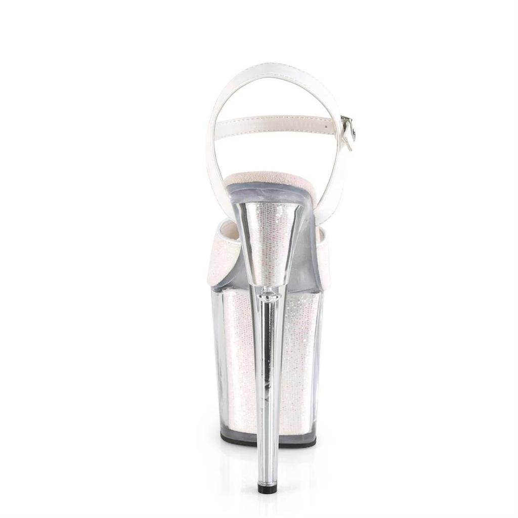 Nové letní sandály na vysokém podpatku 20 cm, boty na pole dance do nočního klubu, stříbrné svatební boty s flitry