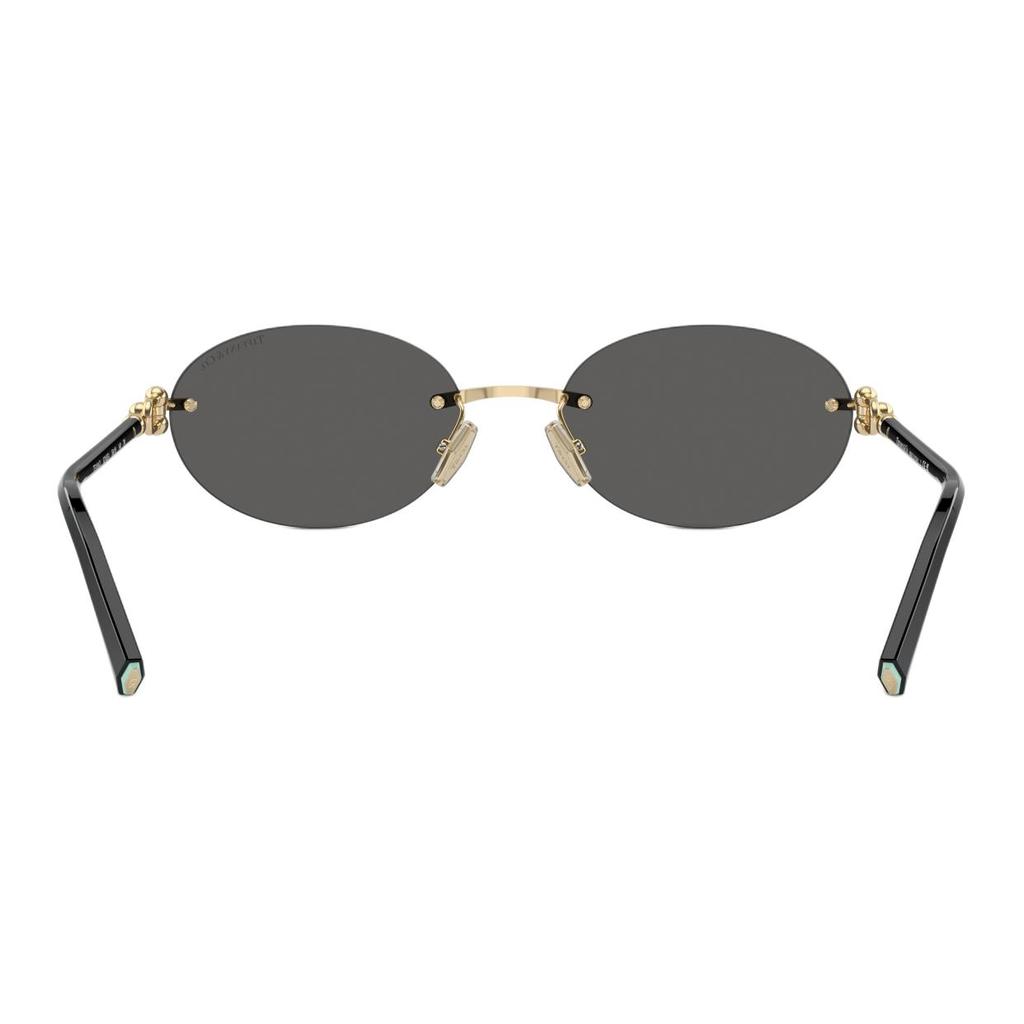 Tiffany & Co.. 3104D Markenlogo Metall Oval Sonnenbrille Damen Sonnenbrille Schwarz 0TF3104D-6216S4