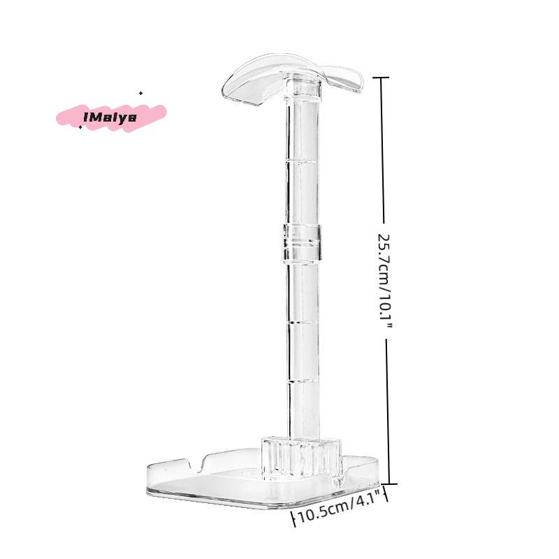 M-1pc Acrylic Headphone Stand With Base Universal Headphone Stand Hanger Transparent Headset Storage Rack Detachable Stand