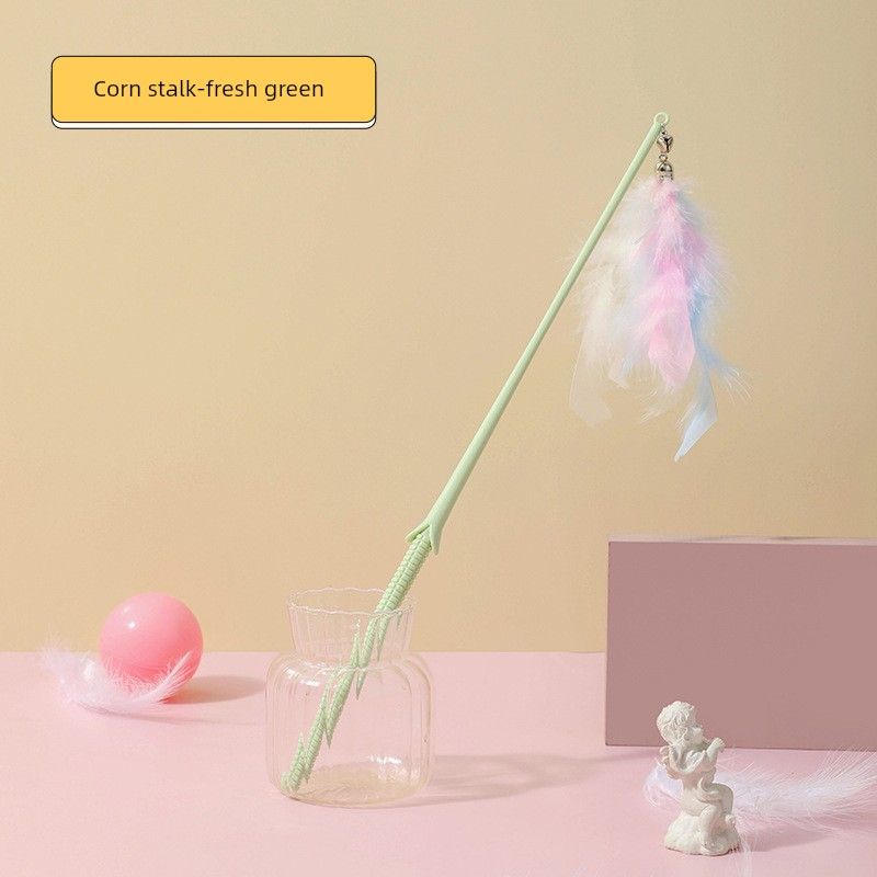 

Meiyue Pet Cat Toy Toy Cat Pet Funny Cat Feather Cat Teaser Cat Toy Suit Cat Pet Supplies Corn shape funny cat stick (green)