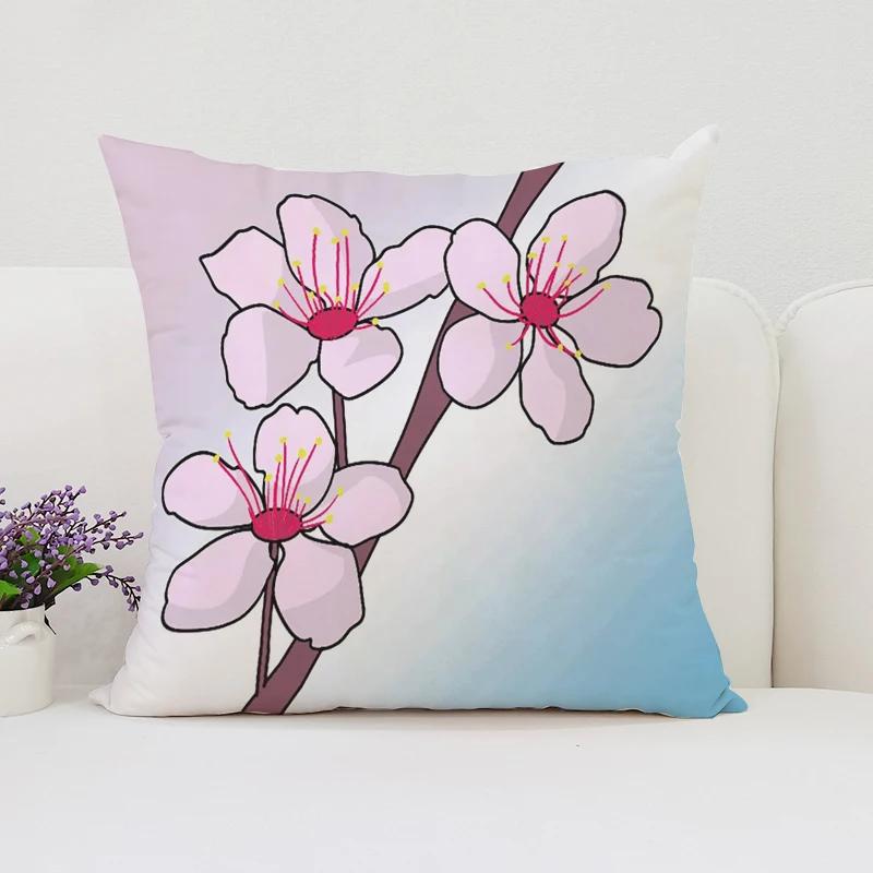 Japanische Kirschblüten Kissenbezüge für Kissen 45x45 Kissenbezug für Kissen Heimdekoration 45x45 Kissenbezüge Kissenbezug