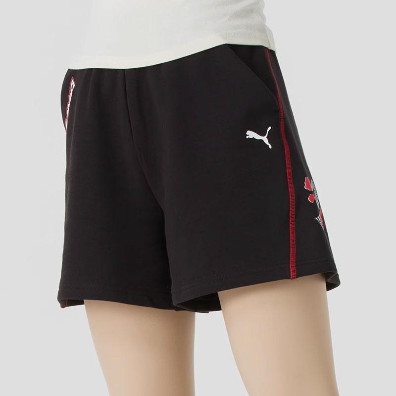Puma Fashionable Versatile Breathable Lace-Up Shorts Women Shorts Black 633083-01