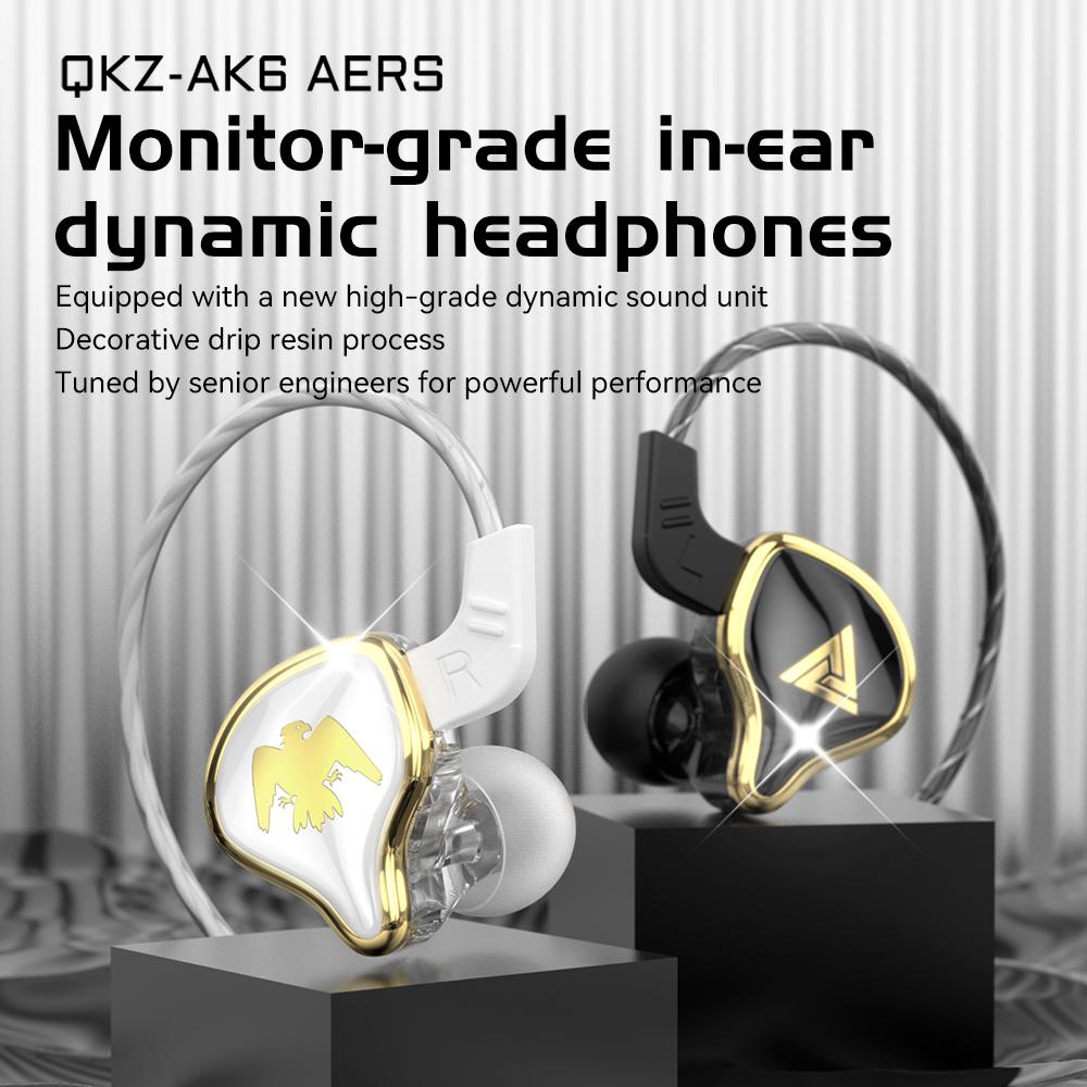Original QKZ AK6 ARES/DMX/AKX Kopfhörer HIFI Schwerer Bass In-Ear-Monitor Kabelgebundene Kopfhörer mit Mikrofon Geräuschunterdrückung Sport Spiel Musik