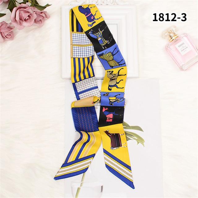 Luxury Horse Cloak Brand Scarf Fashion Design 100% Silk Scarf Women Headwear Skinny Bag Hair Scarves Neckerchief