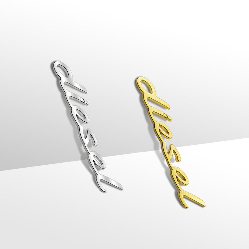 For Mercedes Diesel Letter Emblem Logo Land Rover Toyota Nissan Auto Metal Car Styling 3D Badge Decals Trunk Sticker Accessories