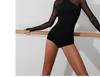 Latin Dance Criss-Cross Back Long Sleeve Leotard with Chest Pad - Women's Style for Southeast Asia, Europe & America.