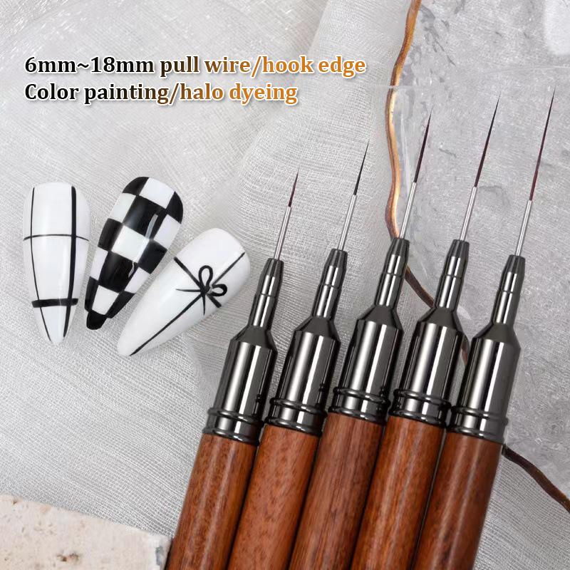 Sandalwood Extremely Fine Nail Design Line Pen Nail Construction Painting Brush Uv Gel Extension Drawing Carving Pen Diy