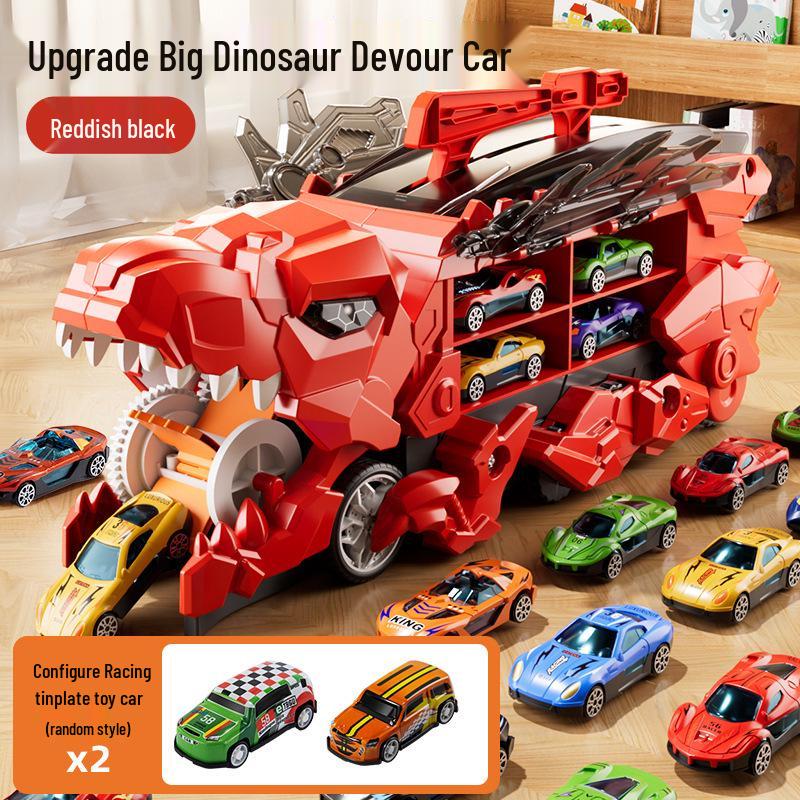 Dinosaur-Themed Folding Ejection Track Set: Children's Educational Alloy Car Toy