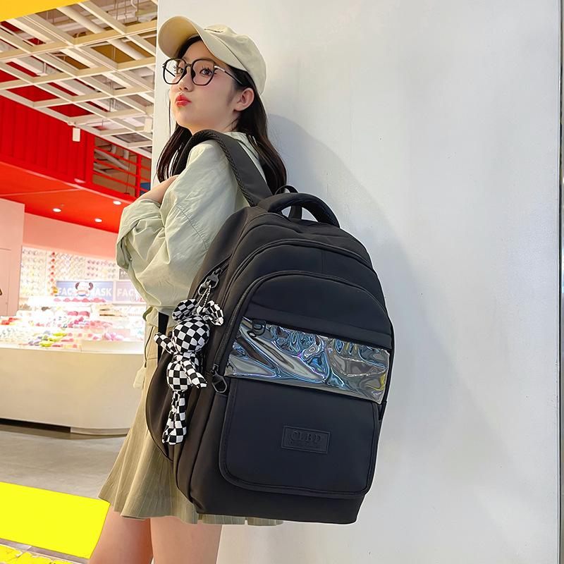 Backpack Women's New Fashion Junior High School Student Backpack Large Capacity Lightweight Casual High Value School Bag