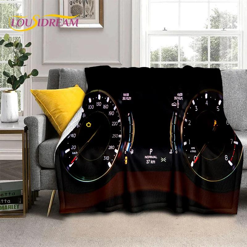 3D Car Dashboard Machine Control Screen Racing Soft Flannel Blanket for Beds Bedroom Sofa,Throw Blanket for Outdoor Leisure Nap
