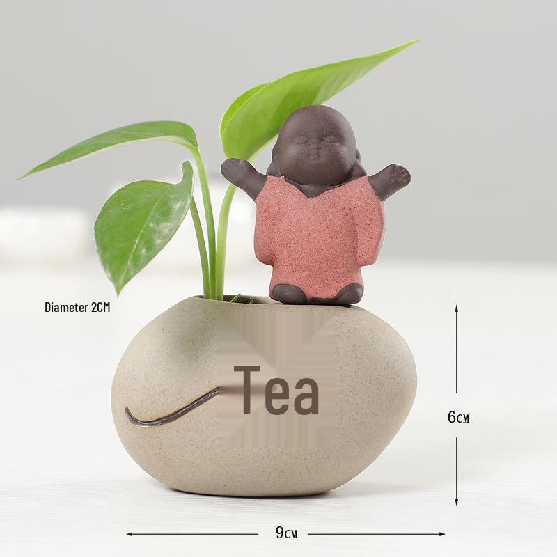 Mały ceramiczny wazon zen do hydroponiki i kompozycji ze świeżych kwiatów