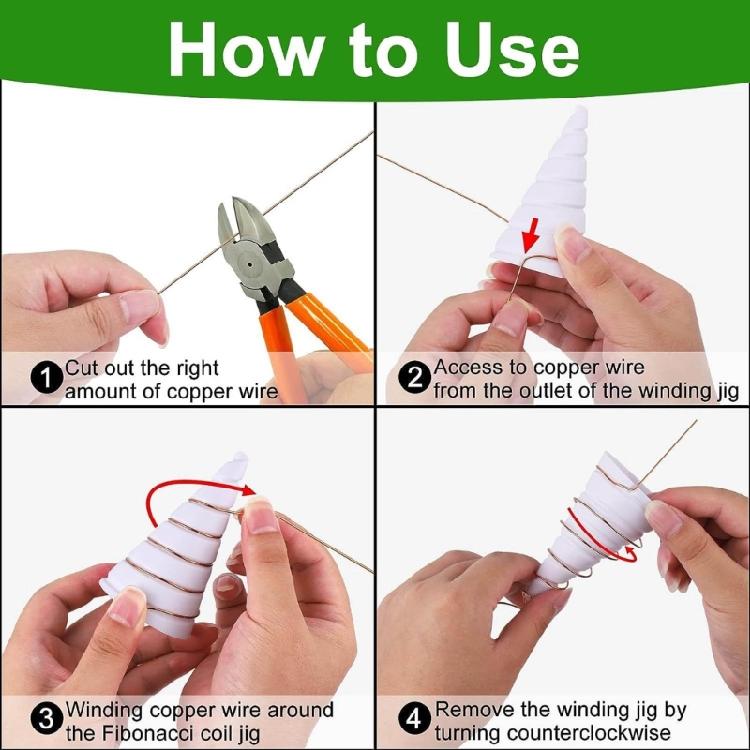 Fibonaccis Coil Winding Jig for Electroculture Gardening Copper Wire Antenna Jig
