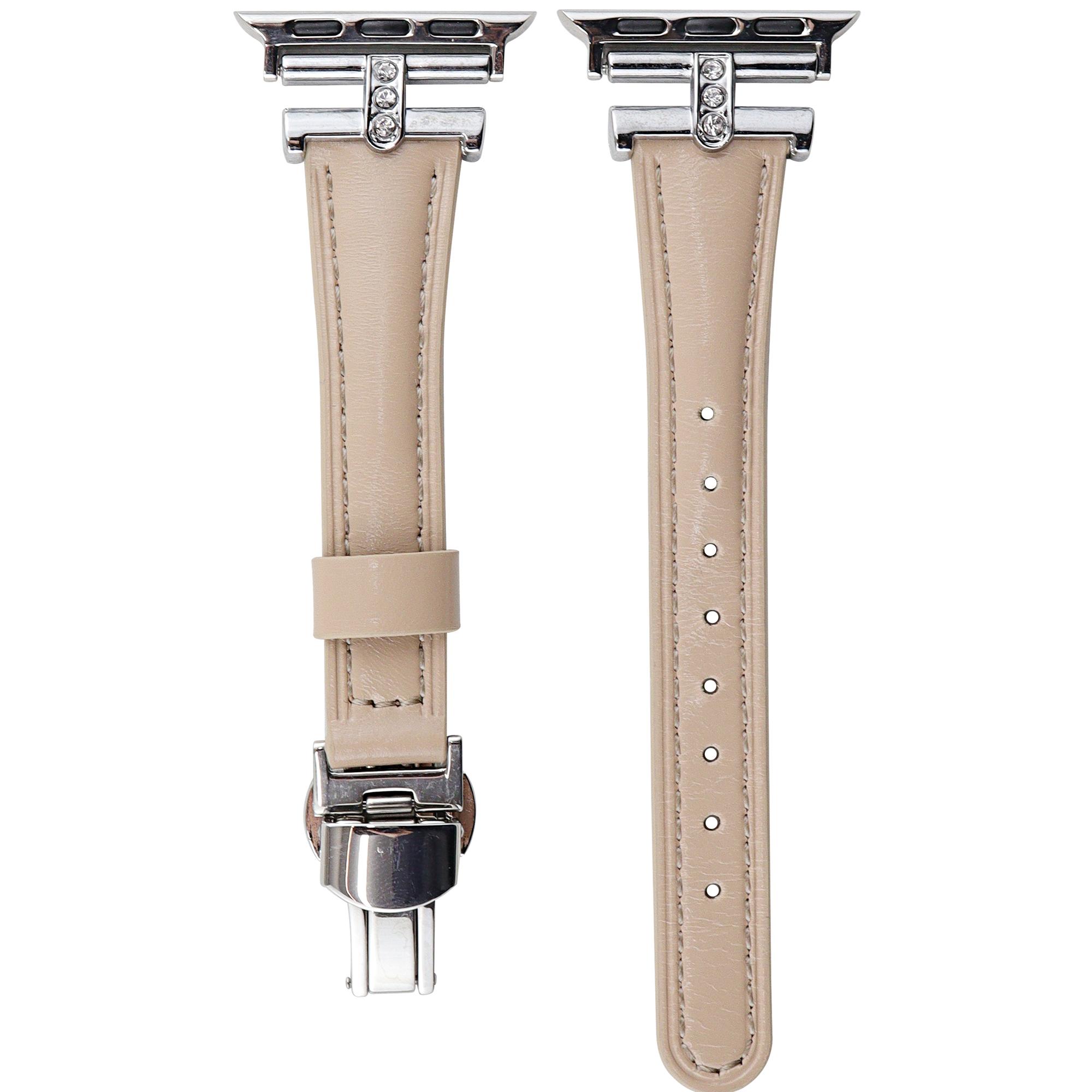 Модный кожаный ремешок для Apple Watch 9/8/7/6/5/4/3/2/se/38/40/41/42/44/45/49 мм, тонкий ремешок для часов, аксессуары для IWatch 42 44 45 49mm