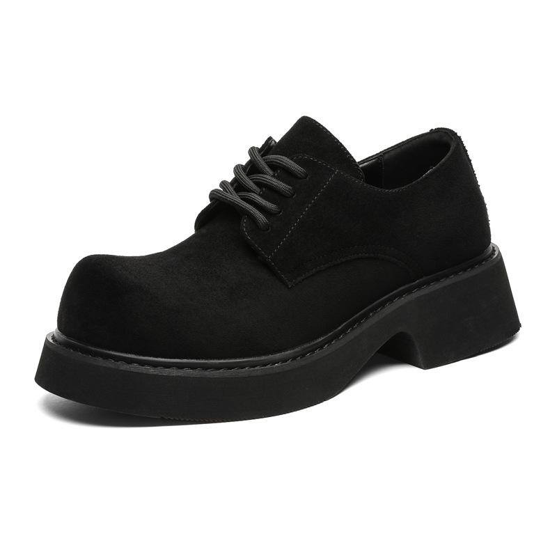 2024 Autumn Unisex Couple's British Style Retro Thick-Soled Casual Leather Shoes 9533-K