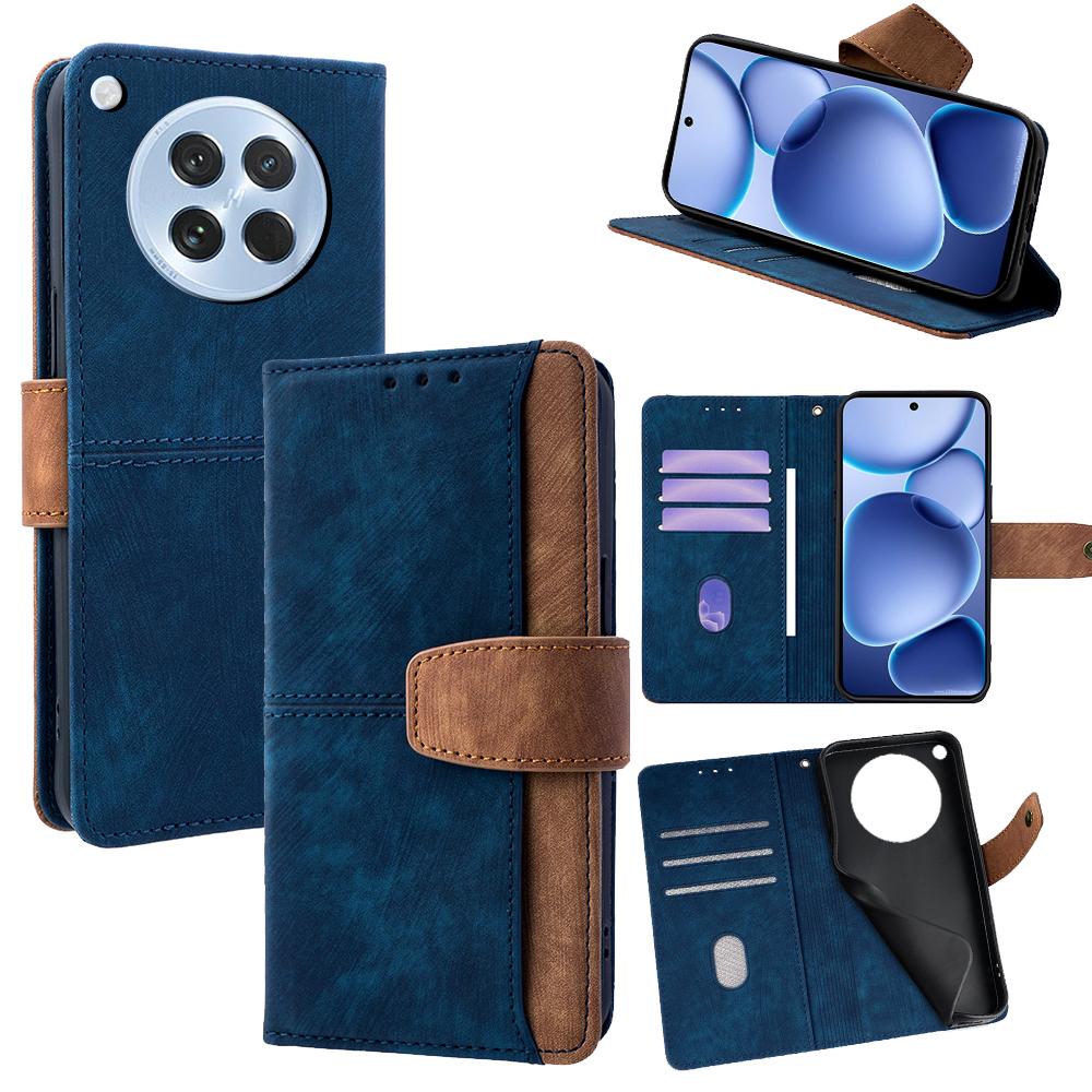 For Oppo Find X8s 5G Case RFID Blocking Color Splicing PU Leather Wallet Phone Cover