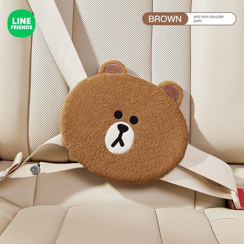 

Brown Bear Car Seat Belt Shoulder Protective Cover Anti-Wear Cute Decorative Creative Children s Safety Belt Anti-Tightening Neck Brown [Seat Belt Retainer]
