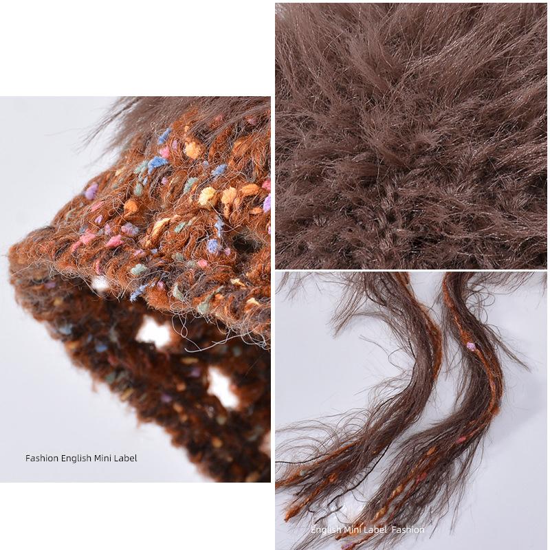 Autumn Winter Plush Pullover Hat Women Wool Hat Coldproof Warm Knitted Hat
