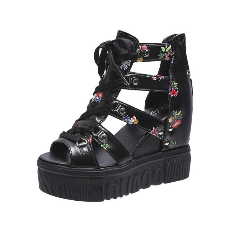 Fashion Women Shoes 2025 Summer Sandals 11CM Wedges Platform Peep Toe Sandals Woman Rome High Heels Casual Shoes Sandalias De Mujer