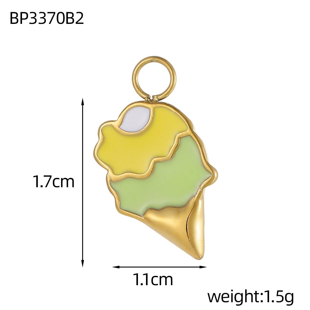 CARLIDANA Personalized Flower Stainless Steel Rabbit Pendant Strawberry Gold Plated Charm ice cream Enamel DIY Accessories