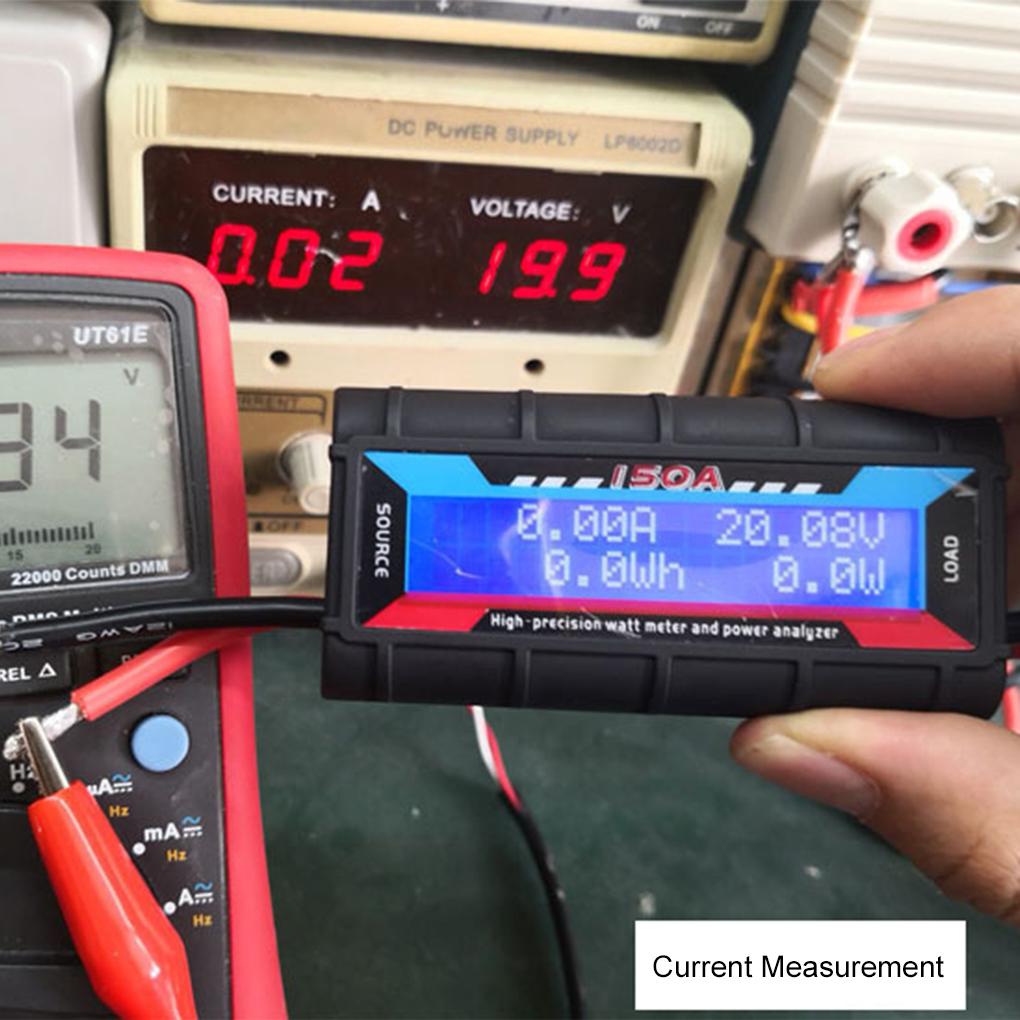 2025 New RC Model  150A/200A High Precision Watt Meter Power Analyzer Backlight LCD Wattmeter with Photovoltaic Connector