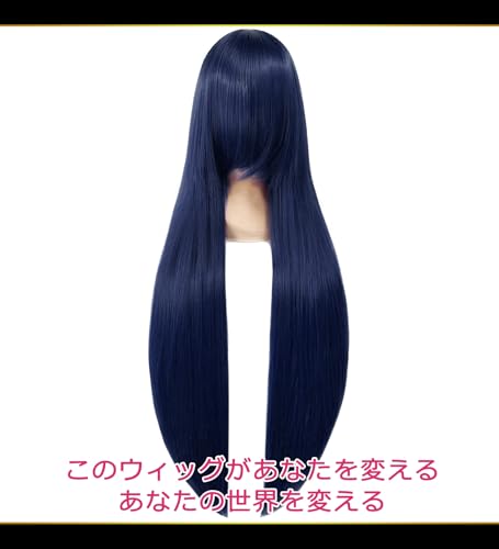 CaseEden Cosplay Wig, Premium, Smooth, Long, 100cm, Blue-Black, WIG6161
