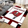 Custom Name,Tampa Bay Buccaneers Home Sofa Decoration for Living Room & Bedroom, Non‑Slip Play Flannel Floor Mat for Game Room