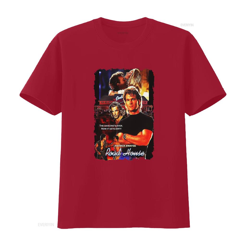 Roadhouse Patrick Swayze Movie Theme Mens Black T Shirt Available In Sizes S To 5XL Vintage Washed Graphic Breathable Slightly