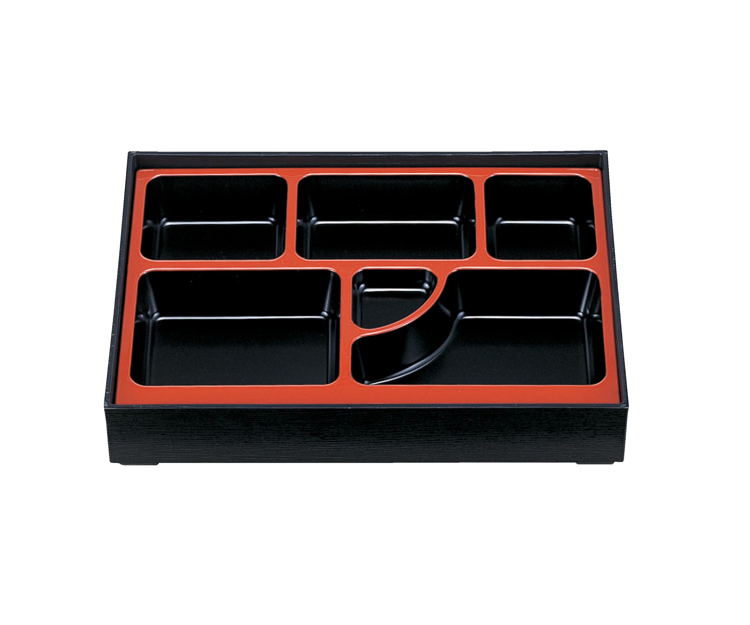 Wakaizumi Shokado Bento Box with Chopstick Black and Lacquerware, 12-inch Rest, D.X. Divider, Vermilion, 1-361-2 чёрный