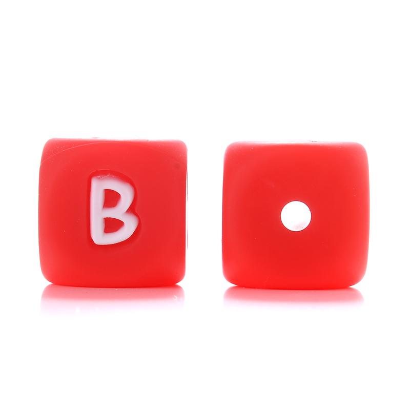10Pcs/Lot 12mm Silicone Letter English Alphabe Beads Food Grade Silicone Chewing Beads DIY Baby Teething Toys Necklace Pendant