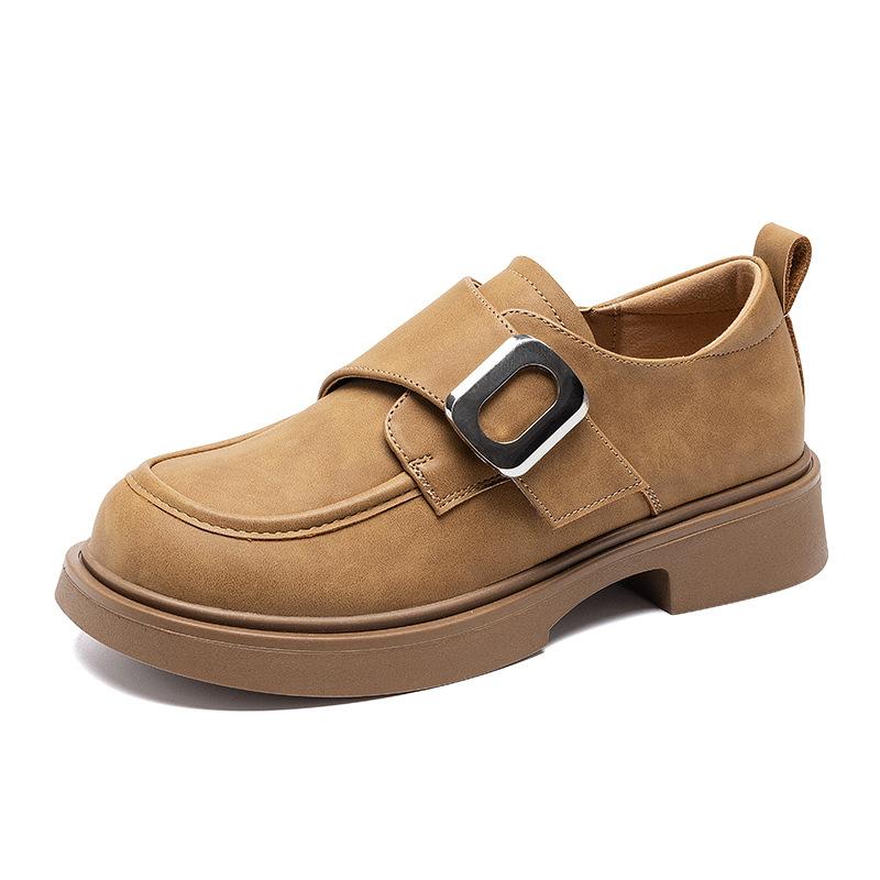 Augustine Retro Loafers Women's 2025 Spring and Autumn New Thick-soled British Style Thick Heel Soft Sole One-pedal Single Shoes