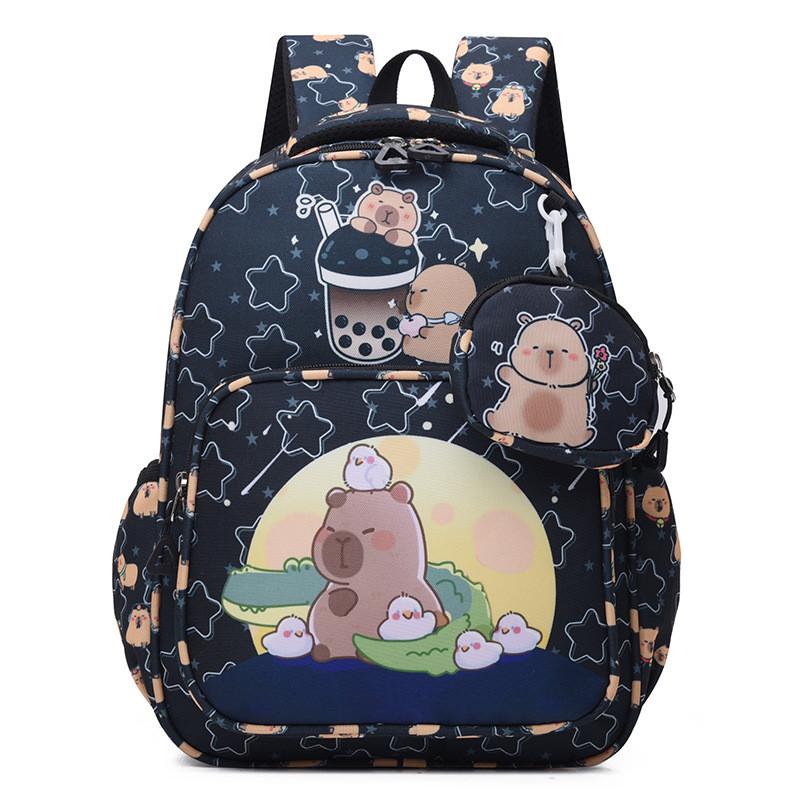 Stylish Cute And Capybara Kids Backpack For Nursery School With Comfortable Straps And Nylon Material
