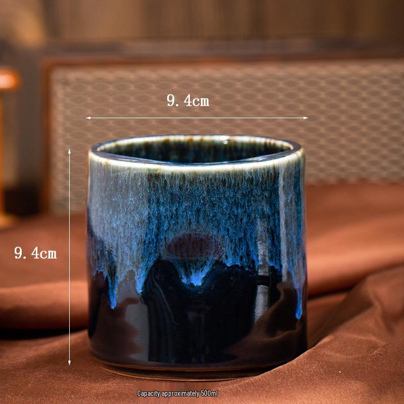 Retro Kiln-fired Ceramic Mug: Large Capacity, Creative Design