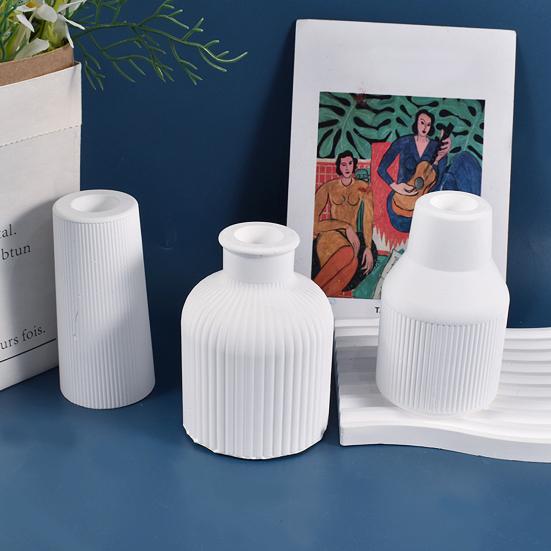 Vase Epoxy Resin Mold Handmade Silicone 4 Shapes Easy Release DIY Flower Pot Ornament Cement Gypsum Mould Home Supplies