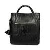 Fashionable and Luxurious Woven Pattern Casual Versatile Black Woven Pattern Daily Commuting Cowhide Women's Handbag