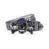 Adult Sequins Belt for Disco Party Waist Belt Rhinestones Skull Buckle Thin Waist Belt Street Cultures Enthusiasts Belt