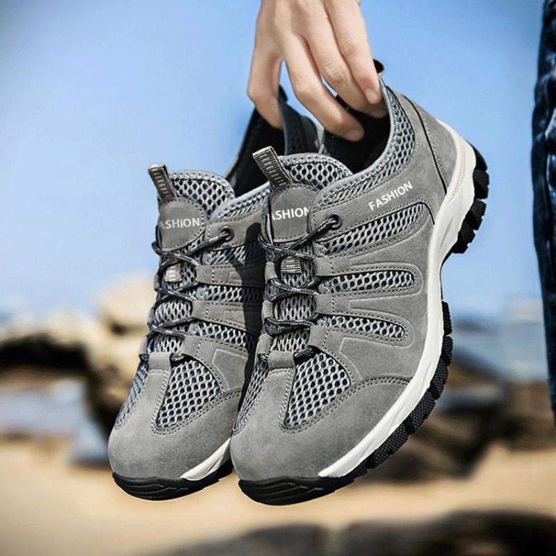 Summer Men's Breathable Mesh Casual Sports Shoes Mesh Shoes Hollow Out Hiking Shoes Student Shoes Wading Shoes Tide Shoes Male