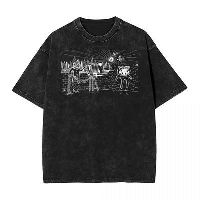 Πλυμένα T-Shirts Radiohead Μπλουζάκι Νεωτερισμού Oversize Streetwear Κοντομάνικο Γραφικά Τοπ Μπλουζάκι για Άνδρες Γυναίκες