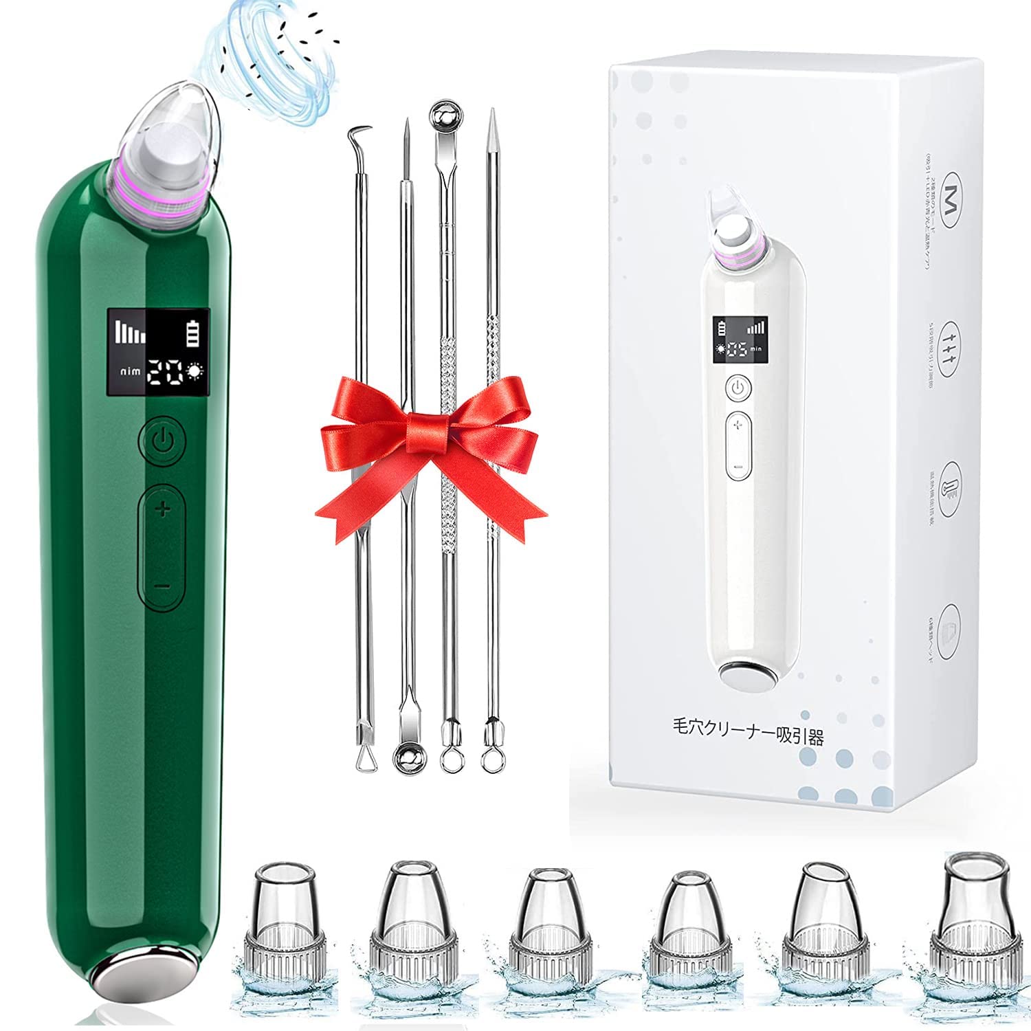 

Parhatstor Pore Vacuum Facial Beauty Device with 5 Levels of Suction 6 Suction Japanese Instruction Manual Gift Cleaner, Power, Heads, Included, белый