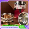 Elevated Stainless Steel Pet Bowl - Large Capacity, Non-Slip, Anti-Tip, Neck Protection for Cats & Dogs
