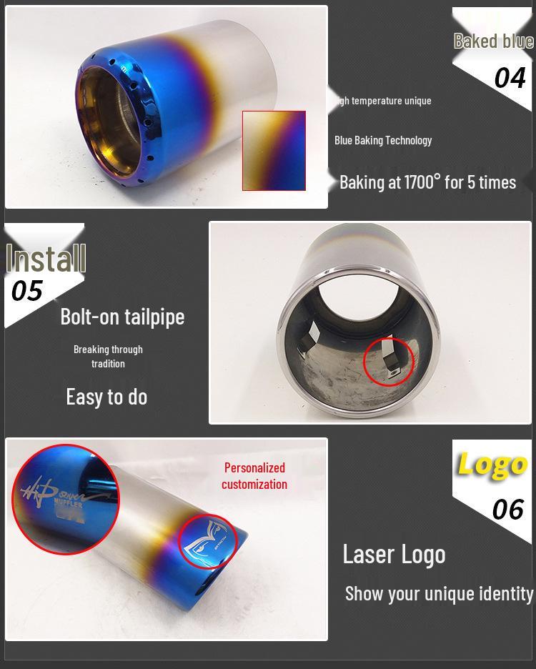 Mazda Ruiyi CX-5 Direct-Plug Stainless Steel Muffler Tailpipe - Titanium Blue