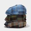 Vintage Baskenmütze für Damen und Herren Herbst Winter Mode Tartan Newsboy Kappe