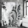 Black and White Patterned Shower Curtain, Bathroom Decorative Shower Curtain, Waterproof Shower Curtain with Hooks