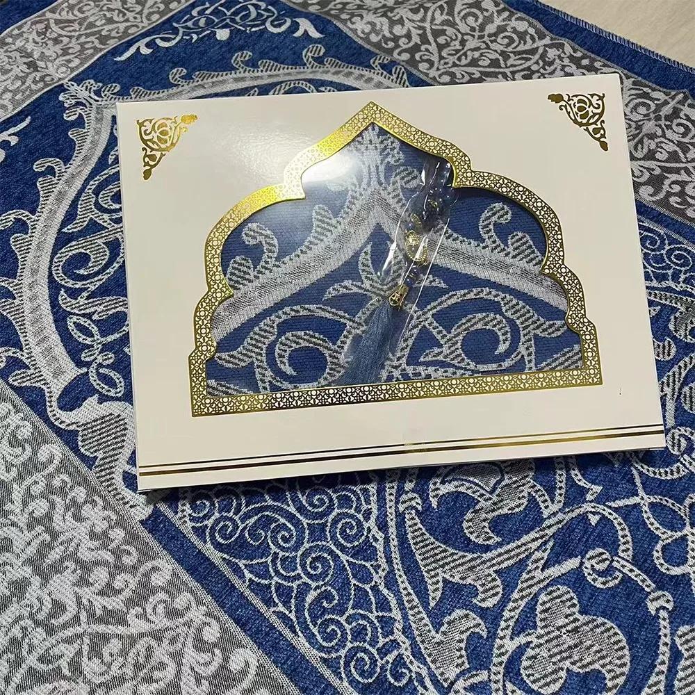 Printed Floor Mat 70x110cm Muslim Prayer Rug Rectangle Foldable Prayer Mat Set Non-slip Ethnic Style Janamaz Sajadah Travel