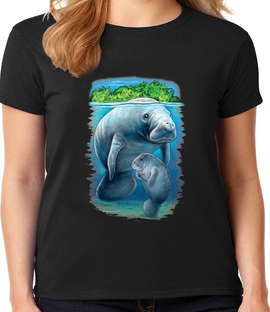 Ladies Graphic Tee Shirt - Florida Manatee T-shirt Clothing Apparel Gifts Unisex T-Shirt