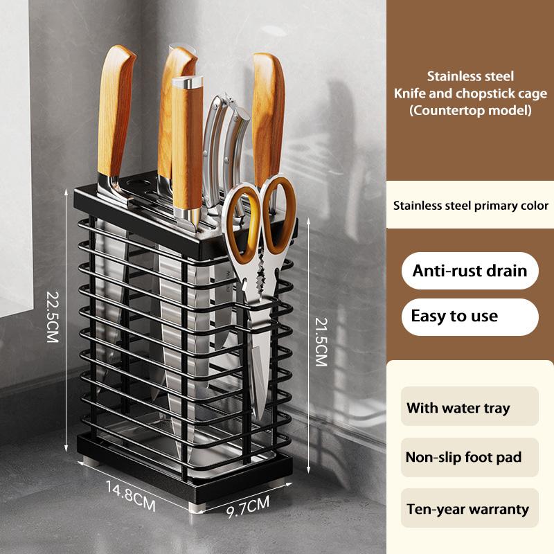 Stainless Steel Fork Chopstick Drain Storage Rack Chopsticks Spoons Drainer Basket Flatware Storage Drainer Kitchen Organizer